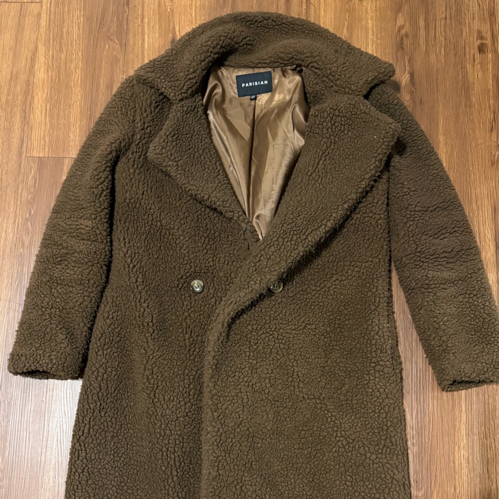 Parisian Works Brown Sherpa Coat- NEVER WORN!